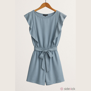 BCBGMaxAzria Light Crystal Blue Ruffle Mini Dress